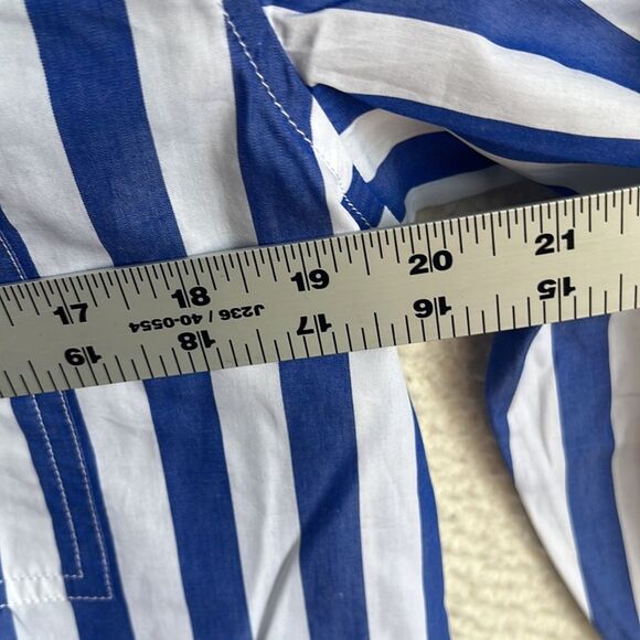 J Crew Garçon classic shirt in stripe cotton poplin Size 6 Blue White - Picture 7 of 9
